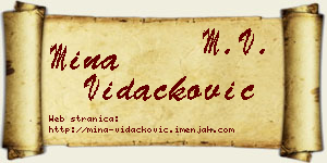 Mina Vidačković vizit kartica